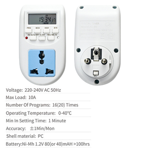 Interruttore a Timer programmabile digitale LCD Timer elettronico con spina EU UK US realizzata in plastica per sistema di nebulizzazione - Product Image 2