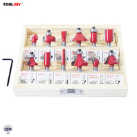 TOOLJOY Juego de 12 fresas para trabajar la madera, juego de brocas con mango de 1/4, máquina de recortar y grabar para tableros de madera
