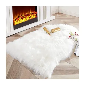 Long Pile Artificial Fluffy Faux Fur Rugs Carpets Fluffy Rugs Sheepskin Plush Faux Fur Area Rugs For Living Room