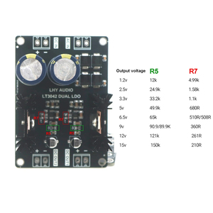 Régulateur linéaire à faible bruit à 2 canaux LT3042, alimentation AC/DC vers 1.2V 2.5V 3.3V 5V 9V 12V 15V, sortie pour décodeur audio RF DAC - Product Image 2