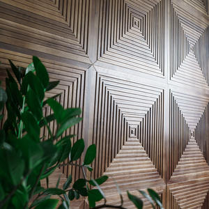 Mosaïque murale en bois d'anagramme moderne de luxe en noyer noir, motif artistique pour la décoration murale, mosaïque murale pour dortoir, amélioration de l'habitat - Product Image 6