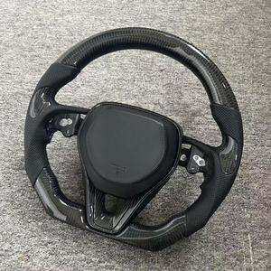 Volant <span class=keywords><strong>sport</strong></span> en cuir de qualité supérieure avec fibre de carbone pour Camry 8ème génération / <span class=keywords><strong>Corolla</strong></span> 12 / Harrier / Venza - Affichage LED Supra - Product Image 4