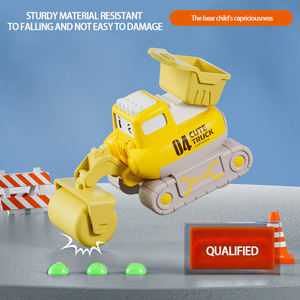 รถของเล่นก่อสร้างการ์ตูน กดแล้วไป รถบดถนน รถขุด รถยก รถตอกเสาเข็ม รถสไลด์ รถวิศวกรรมเมือง สำหรับเด็ก - Product Image 4