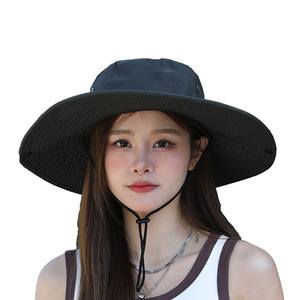 Chapeau de pêcheur à large bord respirant, protection solaire, été, pêche en plein air, cyclisme, réglable, adulte, unisexe - Product Image 5