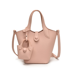 Sac bandoulière <span class=keywords><strong>femme</strong></span> en PU, style français simple et élégant, mini sac seau à poignée supérieure, idéal pour les loisirs, les voyages et le shopping quotidien – Nouvelle collection 2025 – Vente en gros - Product Image 6