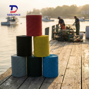 Filet de pêche en maille métallique pour aquaculture en haute mer 2x2 pouces, coût par rouleau, maille 1,5 <span class=keywords><strong>x</strong></span> 1,5 pouces, fil de piège à crabes enduit de PVC 16 Ga, 150 cm, en vente - Product Image 2