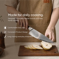 Groothandel AUS-10 Keukenmessenset 3-delig Chef Santoku Fruit Keukenmessen met Walnoot Handvatten en PU Schede