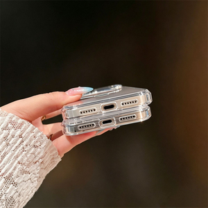 Coque de téléphone transparente avec support métallique pliable pour iPhone 18 17 16 15 14 13 Pro Max, protection intégrale antichoc - Product Image 6