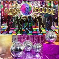 Décorations de fête sur le thème des années 70 Hstyle Disco Retour aux années 60 70 80 90 Disco Danse Nuit Photographie Photomaton pour fêtes d'adultes