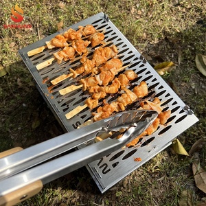 2023 최신 스테인레스 스틸 야외 캠핑 숯 바베큐 그릴 오픈 창과 휴대용 바베큐 - Product Image 4