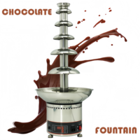 Nieuwe stijl commerciële chocoladefontein 4-7 lagen roestvrijstalen chocoladewatervalfontein met digitaal displaypaneel