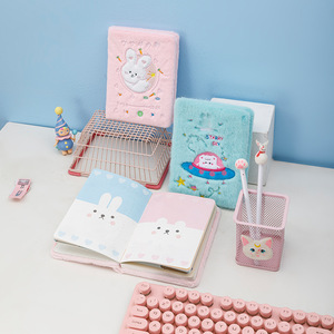 Carnet en peluche moelleux personnalisé en gros, joli carnet A5 à couverture rigide pour filles, journal - Product Image 4