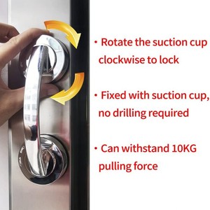 Poignée de porte en verre Huahu avec ventouse, barre d'appui de douche sans perforation pour salle de bain - Product Image 4