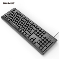Kualitas tinggi 104 tombol USB multi-bahasa kabel Keyboard kantor desain proyeksi hitam untuk PC produk baru