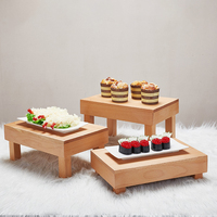 Présentoir à dessert en bois de hêtre pour buffet, pause thé, étagère à pâtisserie rétro à plusieurs niveaux, pour gâteaux, sushis, fromages, utilisation en restaurant