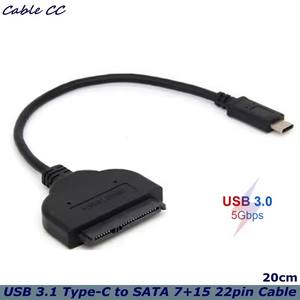 Cable <span class=keywords><strong>USB</strong></span> 3.1 Tipo-C <span class=keywords><strong>a</strong></span> SATA 3.0 de 20 cm, Convertidor <span class=keywords><strong>USB</strong></span>-C Tipo C <span class=keywords><strong>a</strong></span> Serial <span class=keywords><strong>ATA</strong></span> III de 7+15 Pines para Macbook, Smartphone, HDD y SSD de 2.5 Pulgadas - Product Image 1