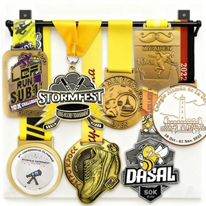 Médailles de luxe personnalisées pour la course à pied, le cyclisme et l'athlétisme, finition or et argent, impression UV, gravure laser - Product Image 1