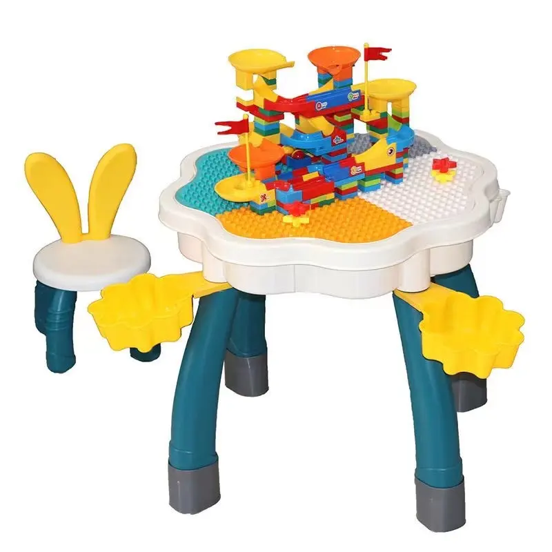Grande partícula multi-funcional edifício bloco mesa bebê montado brinquedos educacional inteligência edifício tabela das crianças