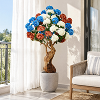 Pohon Bunga Salju Buatan Mewah, Bonsai Hydrangea Realistis dari Fiber Glass untuk Dekorasi Pernikahan, Taman, dan Lanskap Hotel