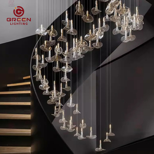 Tùy chỉnh thiết kế hiện đại <span class=keywords><strong>LED</strong></span> đèn chùm đèn cho khách sạn tiệc hình bầu dục Mặt dây chuyền với kích thước trung bình cho chiếu sáng - Product Image 3