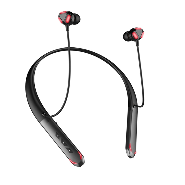 Gaming V5.3 Neckband In-Ear Headphones with Microphone IPX-4 Waterproof 22 Hours Playtime 10mm Drivers Private Mold for Sleep