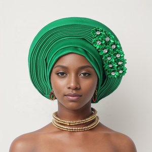 Nuevo Turbante Nigeriano Pre-Hecho para Mujer, Pañuelo Africano para la Cabeza, Gorro de Moda, 2024 - Product Image 4