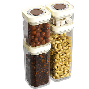 Airtight Press Type Storage Jar Rectangle Food Grade Tea Caddy Grain Container Household Use S Size Plastic Lid - Product Image 5