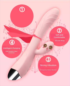 Vibrating Double-Headed AV Stick Female Orgasm <b>Masturbator</b> Strong Shock Massage for Female Masturbation - Product Image 4