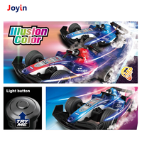 Voiture de course télécommandée F1 27 MHz à quatre voies avec éclairage, mode démo batterie, jouet de course intérieur/extérieur pour enfants