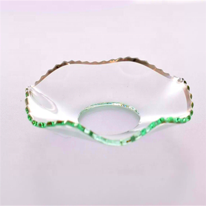 Accesorio de portavelas de vidrio transparente, <span class=keywords><strong>plato</strong></span> hondo ondulado, <span class=keywords><strong>plato</strong></span> poco profundo <span class=keywords><strong>para</strong></span> decoraciones <span class=keywords><strong>para</strong></span> el hogar de bodas - Product Image 6