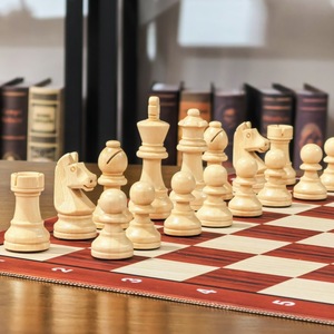 Piezas de Ajedrez King Tall de 3.75 Pulgadas, Estilo Caballero Alemán, Acabado en Madera, Triple Peso, ABS (34 Piezas/Juego) - Product Image 4
