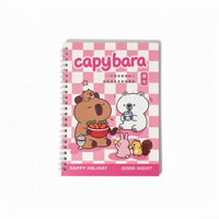 Carnet à spirale A5 Kawaii Capybara, carnet à spirale à couverture rigide, carnet à spirale à couverture rigide personnalisé en gros pour enfants et étudiants