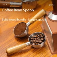 Cuillère doseuse à café en acier inoxydable Dingyue avec manche en bois, cuillère de dosage précise pour poudre de café, accessoire pour barista