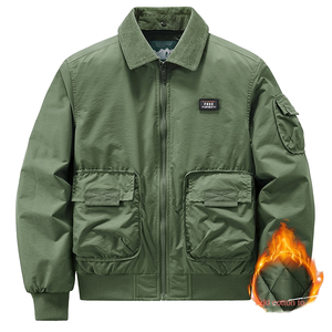 Abrigo superior informal para hombre, <span class=keywords><strong>Chaqueta</strong></span> de algodón <span class=keywords><strong>americana</strong></span> de otoño e invierno con múltiples bolsillos, traje de béisbol grueso, estilo aviador - Product Image 1