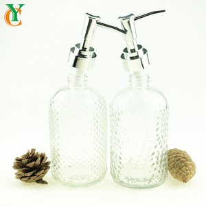 400ml Frasco de Vidro Flat-Shaped com Tampa Bomba 14OZ Atomizador Garrafa para Sabonete Líquido - Product Image 6