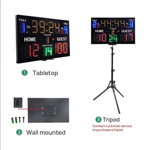 Ganxin <span class=keywords><strong>15</strong></span> dígitos Control remoto Digital LED Marcador electrónico de baloncesto con reloj de tiro de 24s y función de temporizador de Cuenta regresiva - Product Image 4