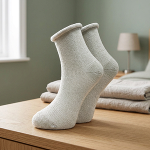 Women's Glittery Stone-Colored Ribbed Weaving <b>Socks</b> Elasticless Single Packaged TR All Seasons Type 1 Washed Cool & Comfort - Product Image 3