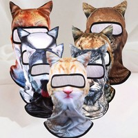 Masque facial 3D respirant en polyester effet soie glacée pour cyclisme transfrontalier, moto et sports de plein air, protection solaire