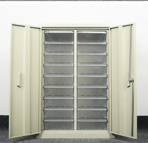 Armário de aço de enchimento de escritório de 2 portas com caixa visível