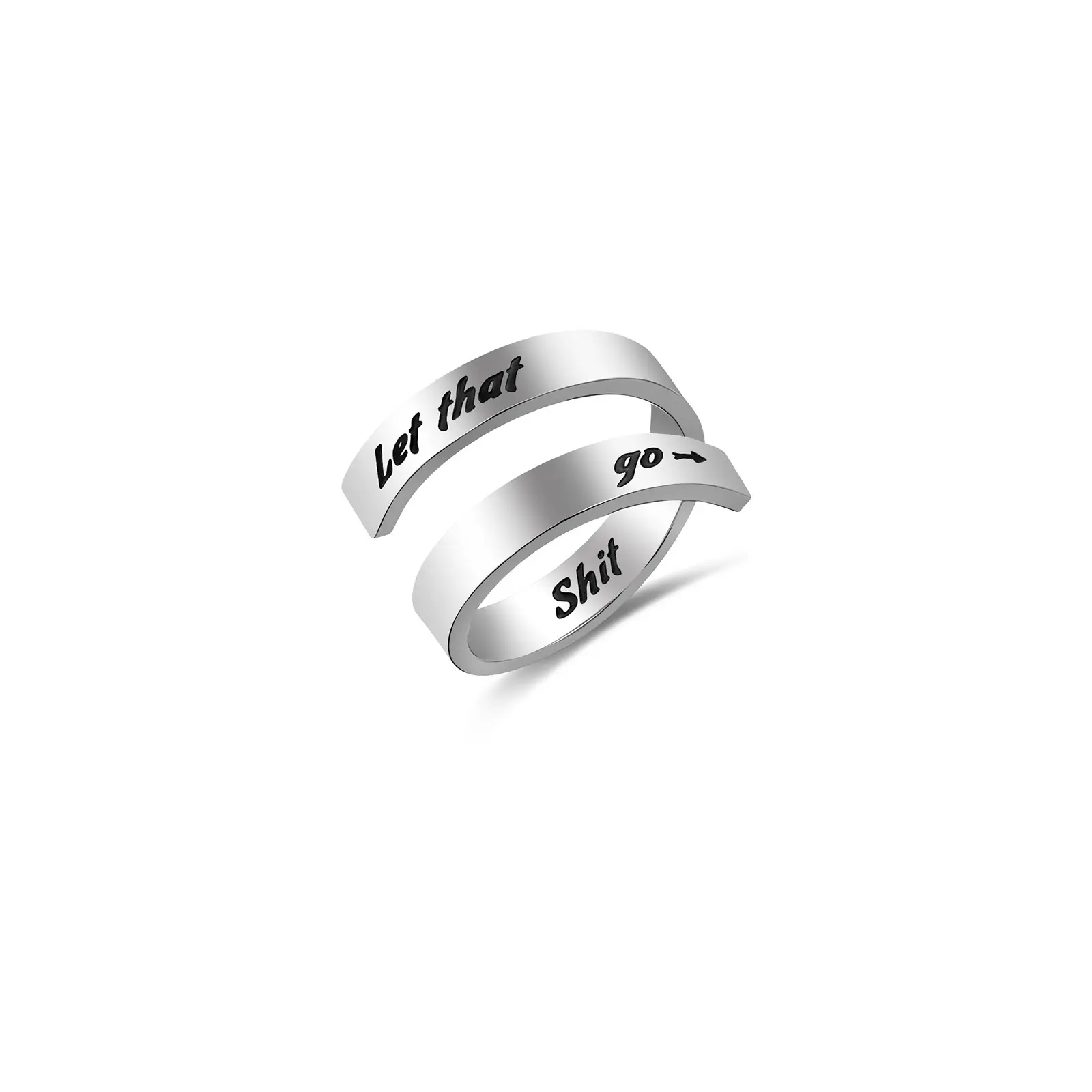 Heißer verkauf Doppel Ringe mit Schriftzug lassen, dass scheiße gehen, Stahl Ringe für Männer und Frauen, Mode Zubehör