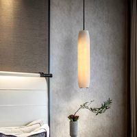 Luminaire suspendu en pierre naturelle d'albâtre, style moderne minimaliste, lustre de luxe pour îlot de cuisine, salle à manger