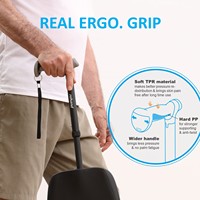 Chaise de marche pliable télescopique à trois pieds en alliage d'aluminium noir Rehand pour personnes âgées, utilisation en extérieur, bâton de marche avec siège