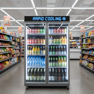 Exhibidor Vertical Refrigerador para Bebidas de Supermercado Comercial, Congelador de Cubitos de Hielo - Product Image 3
