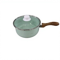 Marmite à soupe et à bouillon Luhong en émail avec couvercle en verre, compatible induction, gaz et four électrique