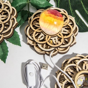 Lotus Shaped <b>LED</b> Luminous Base Illuminated Display Stand for Crystal <b>Ball</b> Home Feng Shui Decor Spiritual Ornament Gift - Product Image 2
