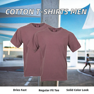 T-shirts tendance pour hommes en polyester/coton tricoté, sérigraphiés, unis, teints, à prix abordable, vente en gros, nouveau style, directement du fabricant - Product Image 2