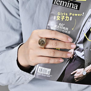 Men's Titanium Steel Pyramid <b>Ring</b> With Eye Symbol Gift Jewelry K-R852 - Product Image 2