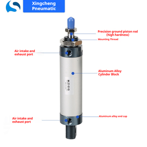 AIRTAC Typ MAL25X50SCA Mini-Pneumatikzylinder aus Aluminiumlegierung, einfachwirkend, MALJ, Doppelwelle, Doppelauslass, einstellbar - Product Image 2