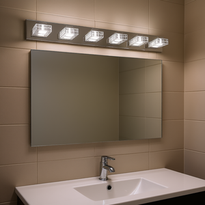 Luminaire LED moderne en chrome pour miroir de salle de bain, 38 pouces, montage mural, abat-jour en acrylique, blanc chaud 3500K - Product Image 2