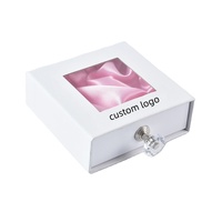 Boîtes à bijoux de luxe personnalisées en gros avec couvercle transparent, insert en velours et finition mate pour cadeaux de mariage